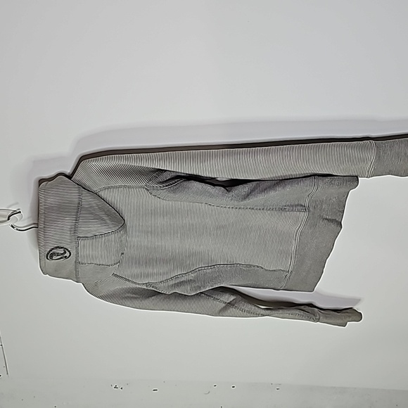 LULULEMON size 2 gray and brown pinstriped scuba zip up hoodie - Picture 5 of 7